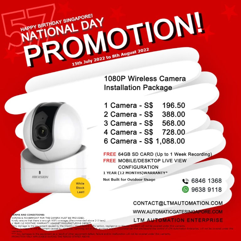 CCTV Camera with Install! FREE SD Card Free Configuration National Day ...