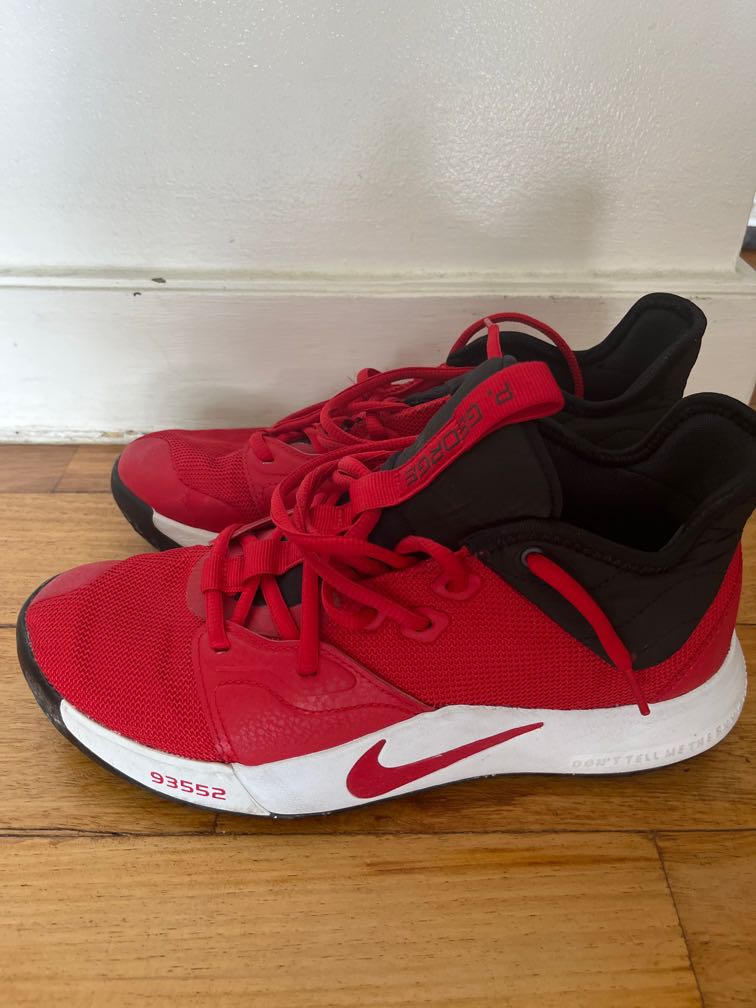 Nike Basketball Shoes PG 3 University Red, Men's Fashion, Footwear