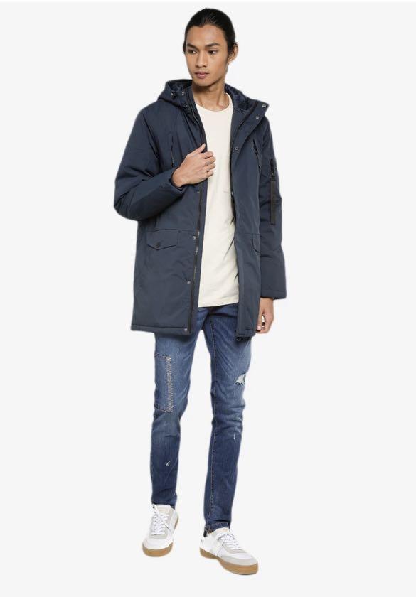 Micro m utility lens parka long jacket top