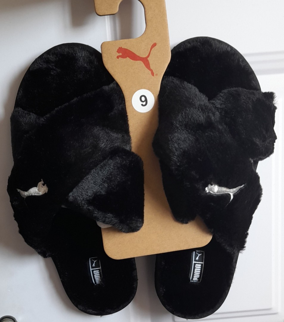 Furry puma deals slippers