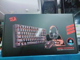 Redragon K552-BB 4n1 Mechanical Gaming Keyboard and Mouse Combo & Large Mouse Pad & PC Gaming Headset with Mic, 87 Key RED LED Backlit Keyboard for Windows PC ...
