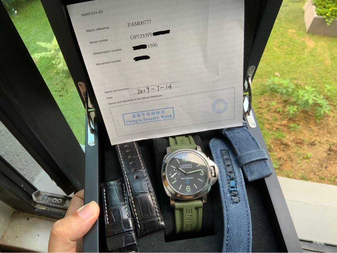 Sandwich Dial Panerai Luminor Marina Base Logo Pam 00777 Pam 777 Manual Wind