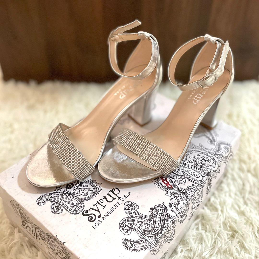 Silver heels size 6 online