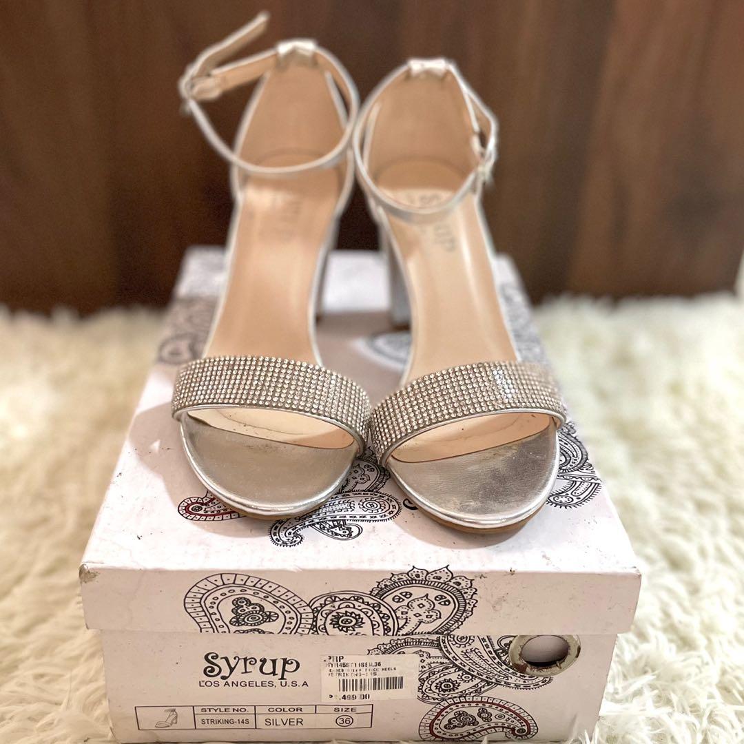 Silver heels, Women's Fashion, Footwear, Heels on Carousell