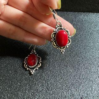 Spellcasted charming earrings (red coral gemstone)