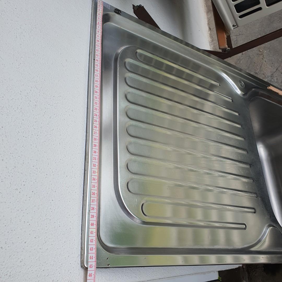 STAINLESS STEEL KITCHEN SINK 44.8×80cm, Furniture & Home ...