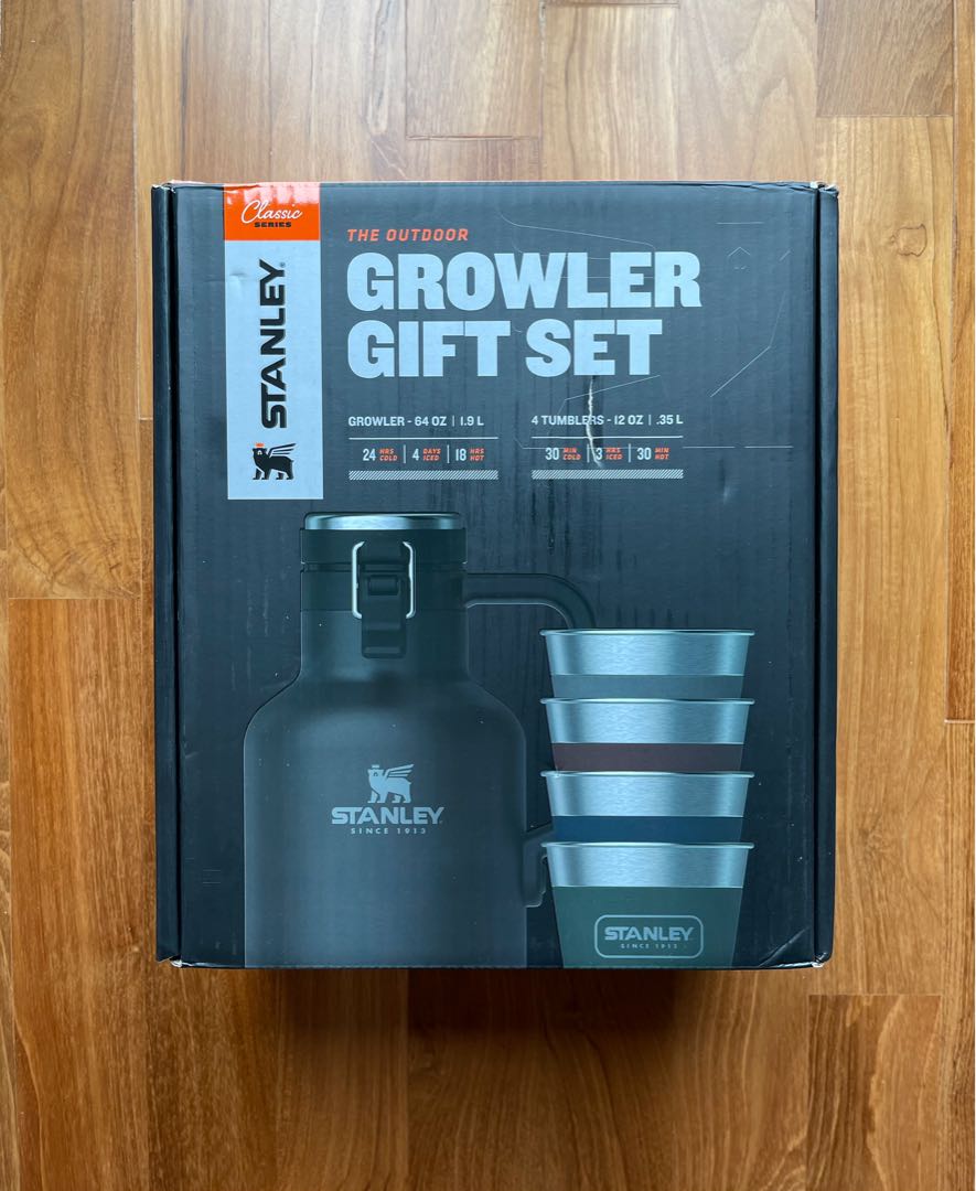 Stanley Classic Outdoor Growler Gift Set 64 oz - Matte Black - Includes 4  Metal Tumblers 