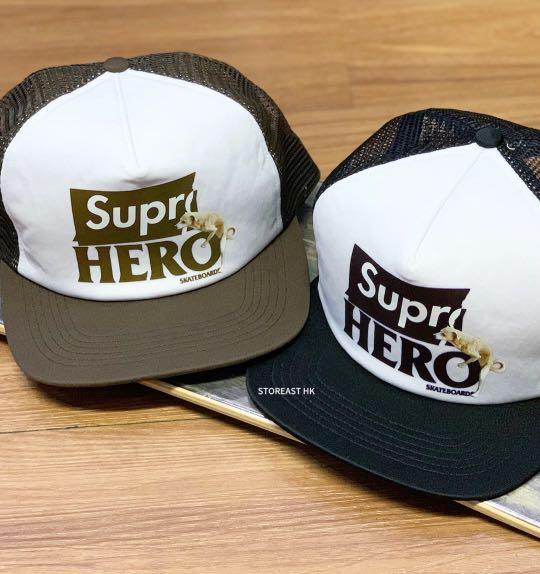 Supreme x Antihero Mesh Back 5-Panel Cap Black Brown, 男裝, 手錶及