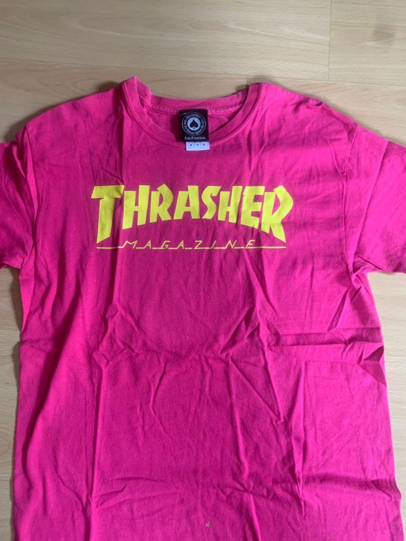 Pink and yellow cheap thrasher shirt