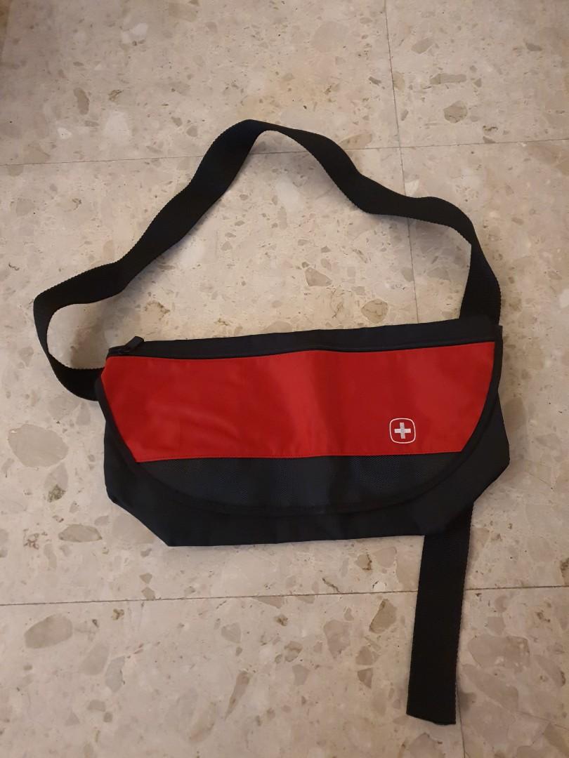 Unique Red Swiss Army causal sling bag Men s Fashion Bags Sling Bags on Carousell