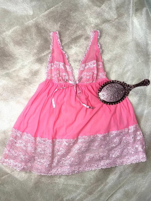 Victoria Secret Pink Baby Doll Lace Lingerie Nightwear Women s