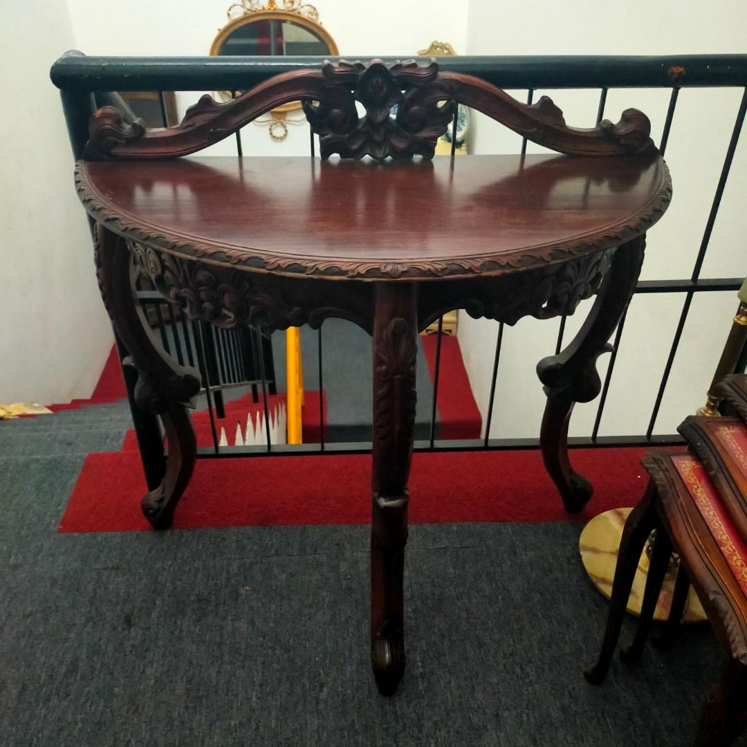 Vintage half moon table cheap