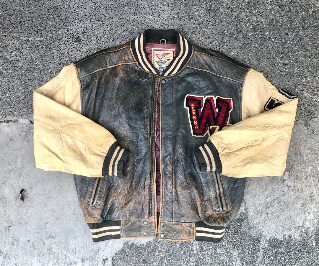 OLD GAP All leather varsity jacket レザーoldgap