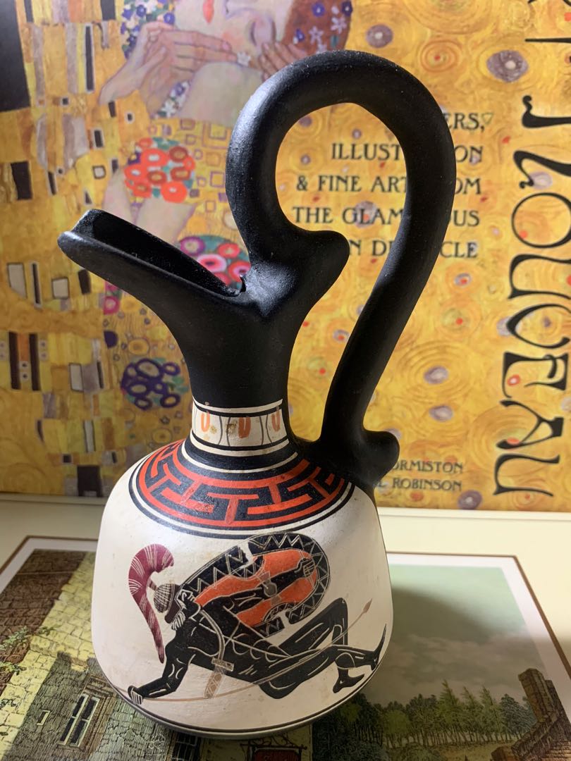 VINTAGE GREEK HAND PAINTED VASE MADE IN GREECE NO. 13 , Hobbies