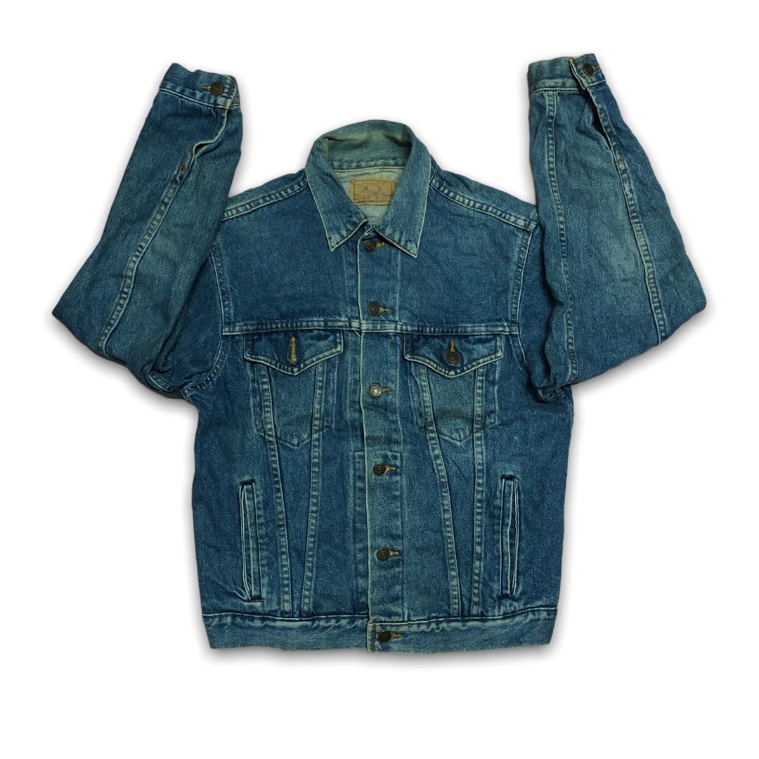 Plain pockets denim jacket top