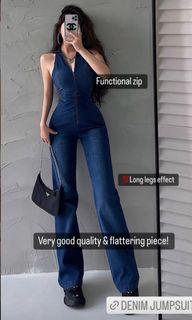 Women premium denim jumpsuit