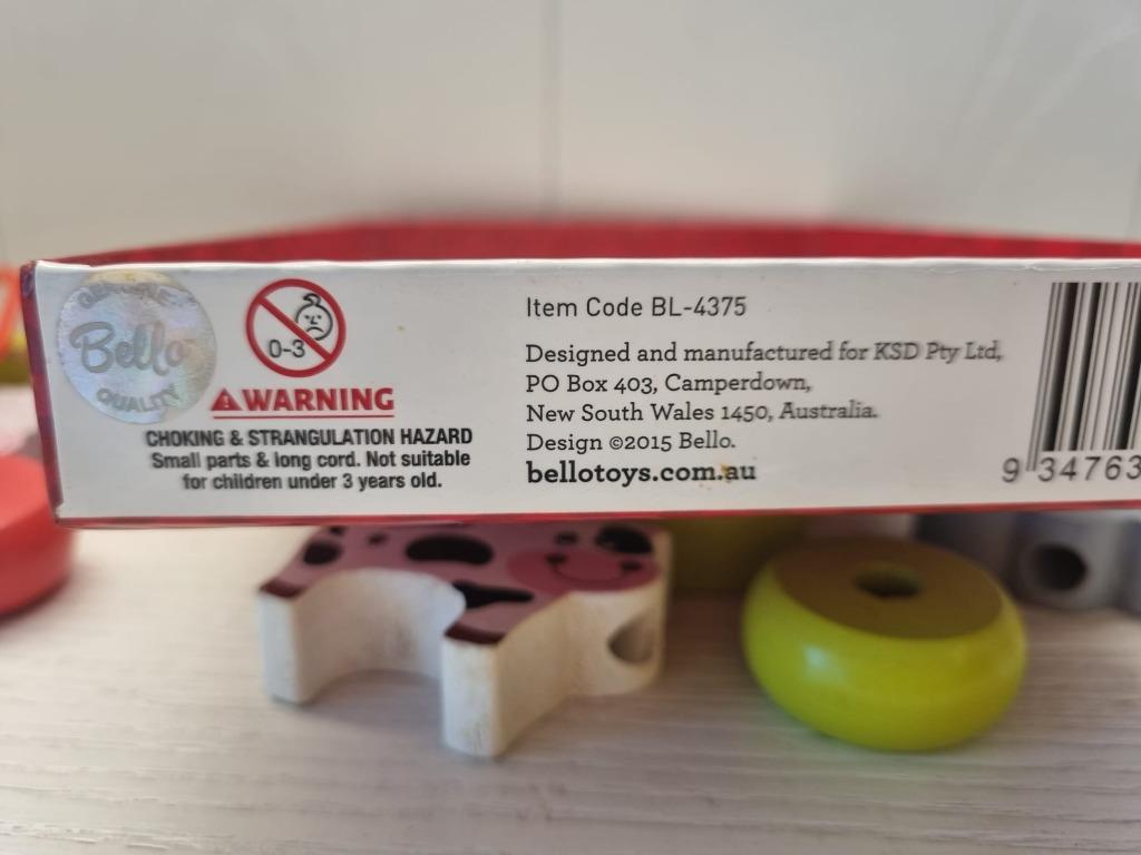 Wooden Threading Educational Farm Animals Toy Bello Lace And Thread