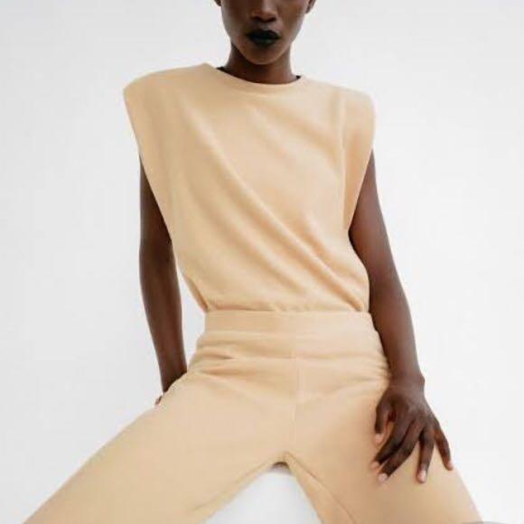 Zara Soft Touch Trousers TRF in camel 