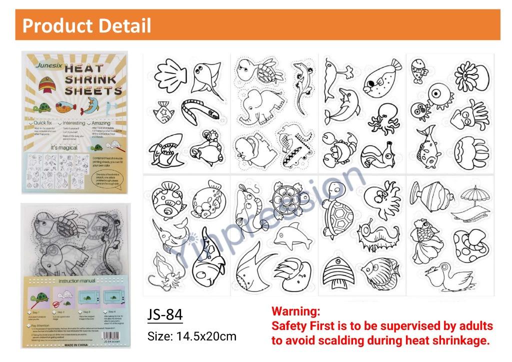 8Pcs Heat Shrink Plastic Sheets / Shrinky Paper Hole Punch Keychains