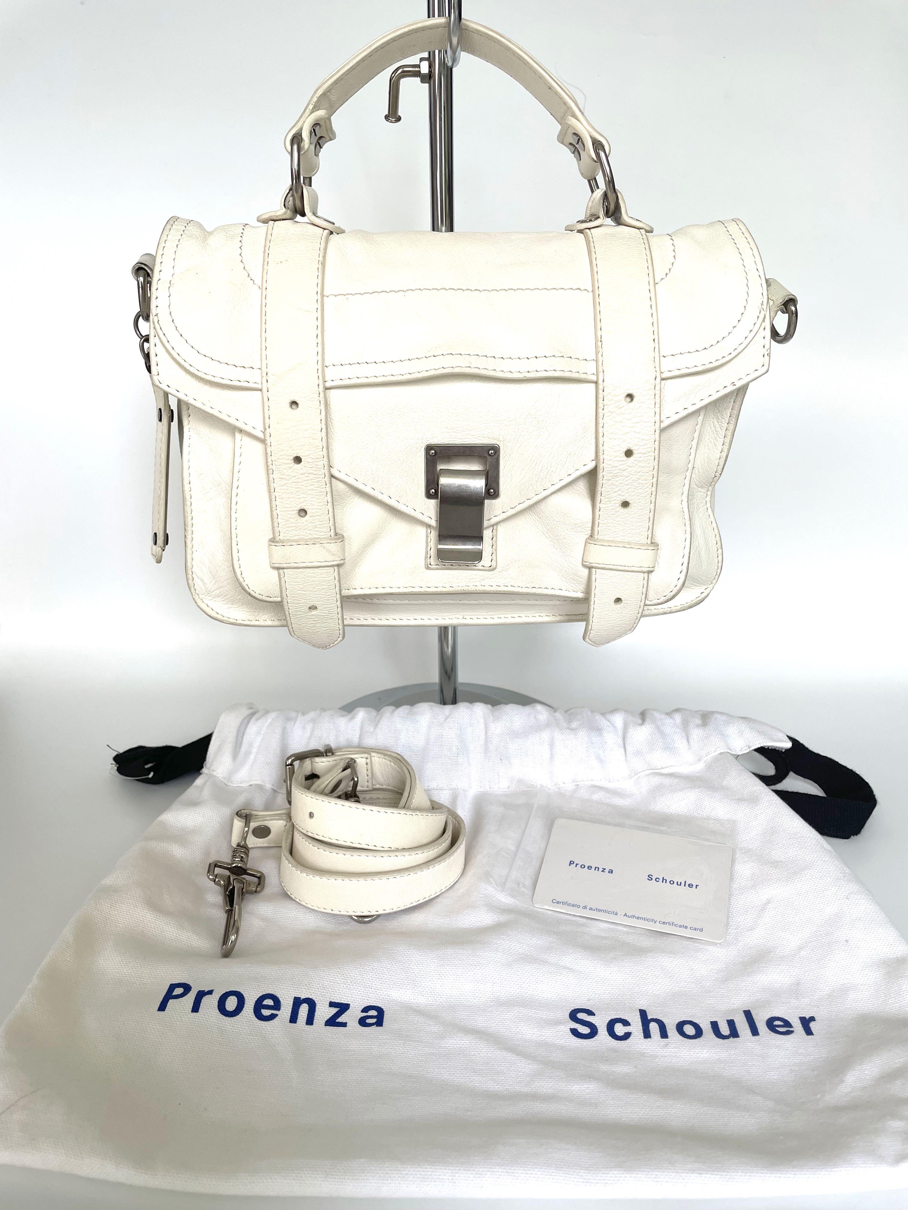 💯 Authentic Proenza Schouler Tiny Complete (Category: Luxury Bags & Wallets) located in Pasig City. Submitted by thriftyfolk (Listing ID 1172831852, Image 1). Description: Rank AB With strap, dustbag, card New edition.