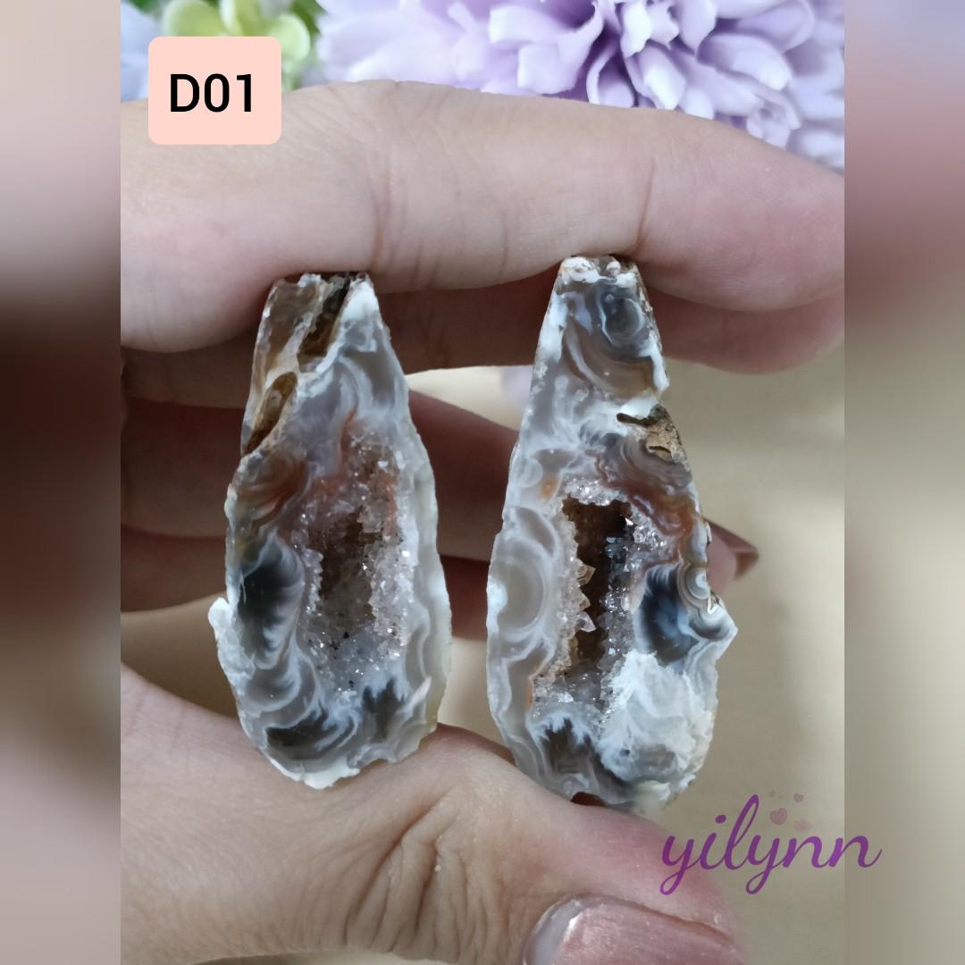 [ D01 ] Mini Agate Geodes, Women's Fashion, Jewelry & Organisers ...