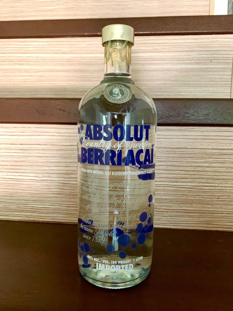 Absolut Berri AçaÍ vodka 1 liter, Food & Drinks, Alcoholic Beverages on