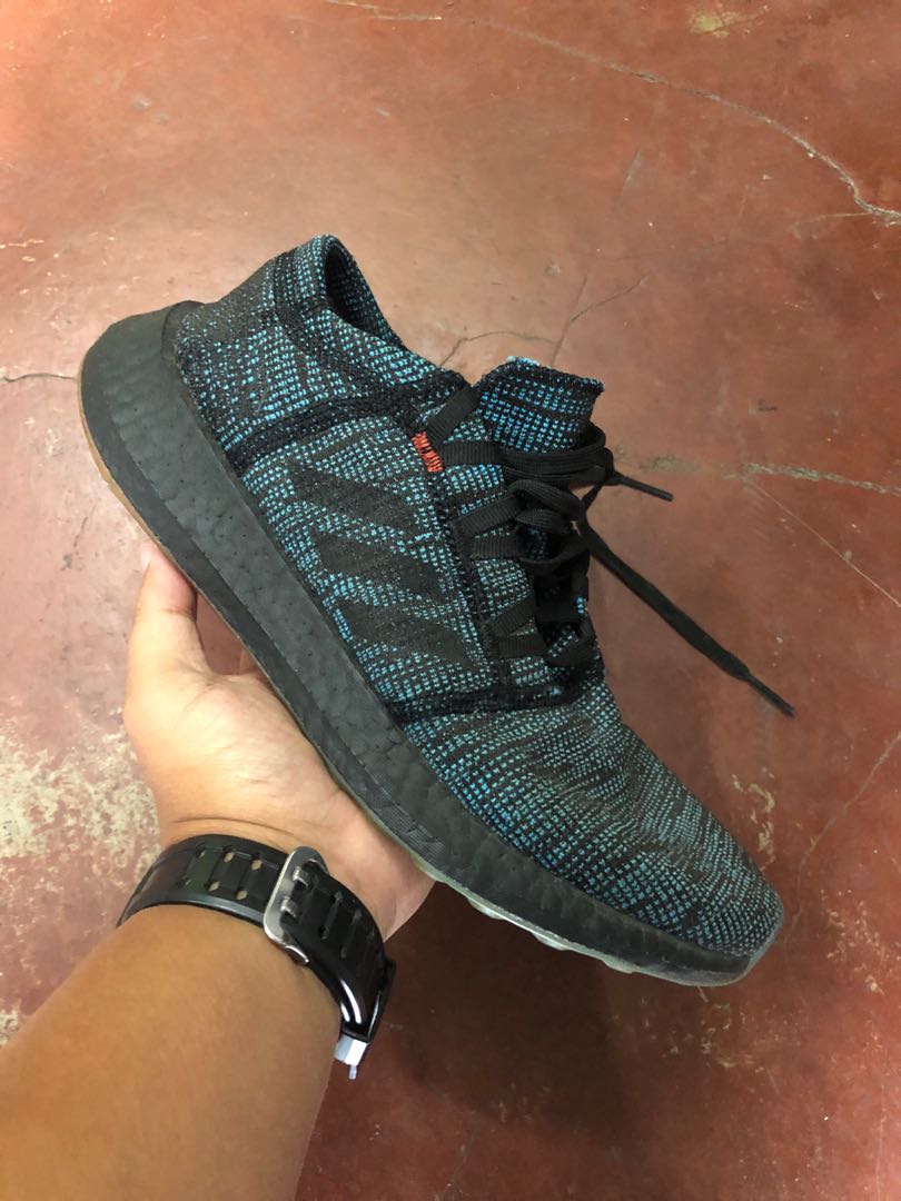 Oh querido interferencia mucho Adidas PureBoost Go LTD Knit 'Black Shock Cyan' Core/Blk(8.5 US M), Men's  Fashion, Footwear, Sneakers on Carousell