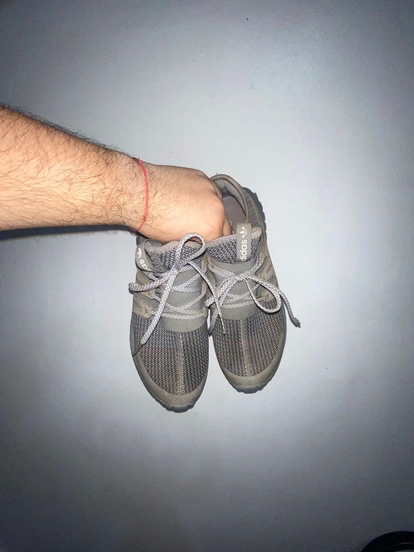 Adidas tubular radial shop grey on feet