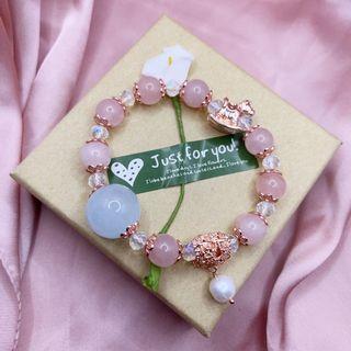Aquamarine and Rose Quartz bracelet