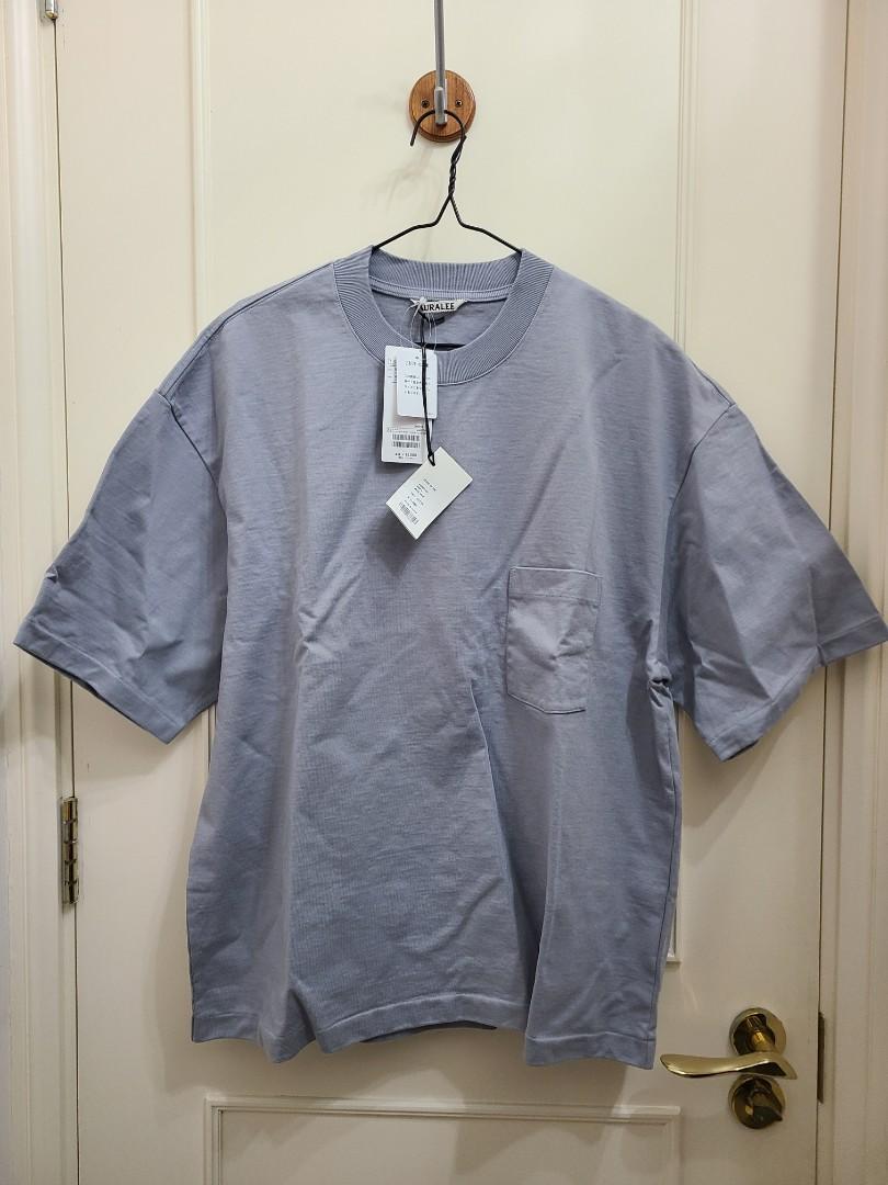 Auralee stand-up tee grey-blue Size 4 (M) 100%全新連tag, 男裝