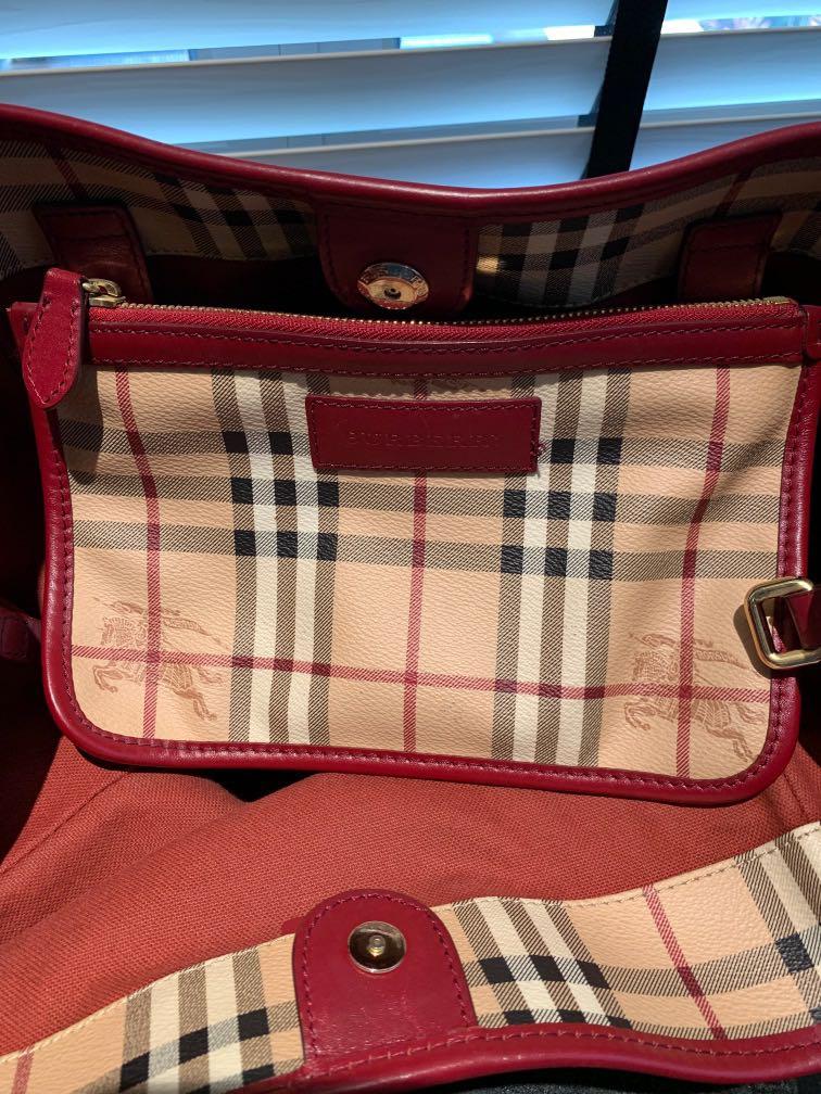 Red top burberry purse