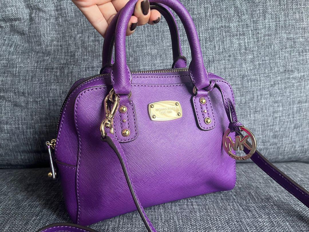 Leather handbag Michael Kors Purple in Leather  24771101