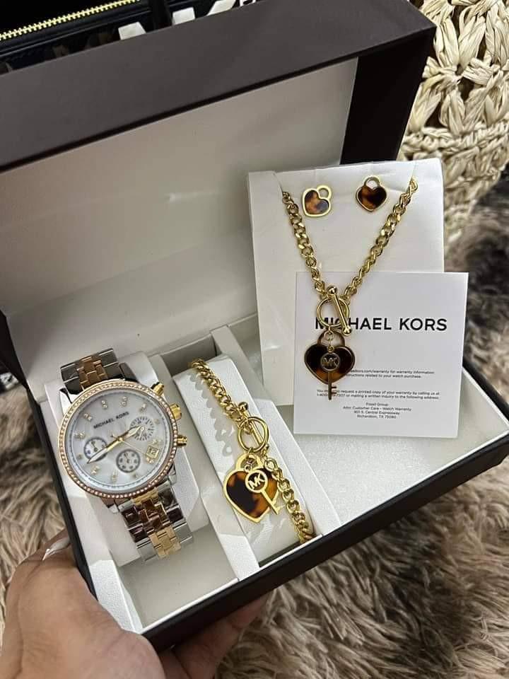 Michael Kors Pyper Quartz Crystal White Dial Ladies Watch and Bracelet Set  MK1036  Walmartcom