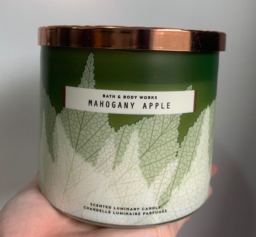 Bath & Body Works Candle Mahogany Apple, Furniture & Home Living, Home