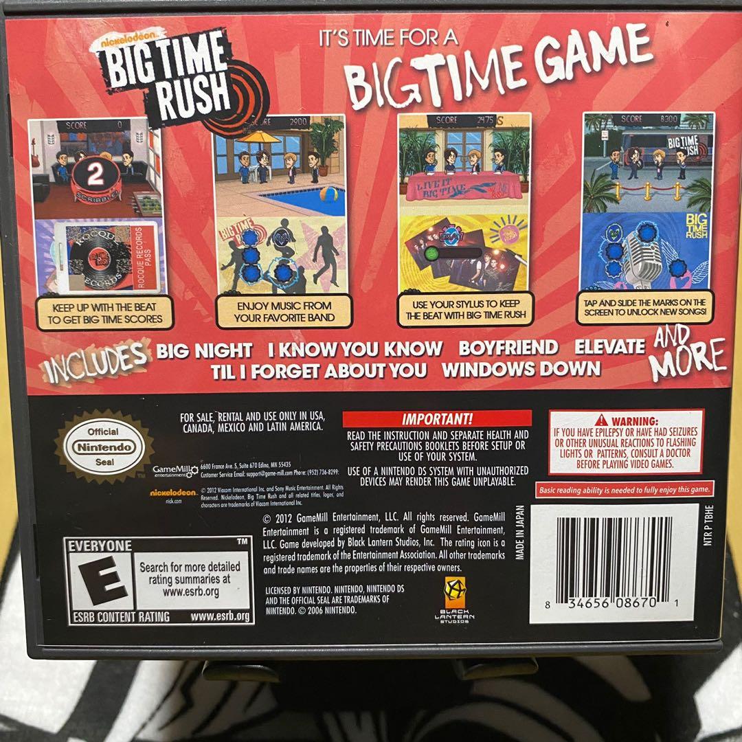 Big Time Rush: Backstage Pass Nintendo DS, Video Gaming, Video Games,  Nintendo on Carousell