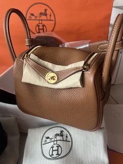 Hermes Lindy 20cm Rouge Sellier Clemence PHW - Lilac Blue London