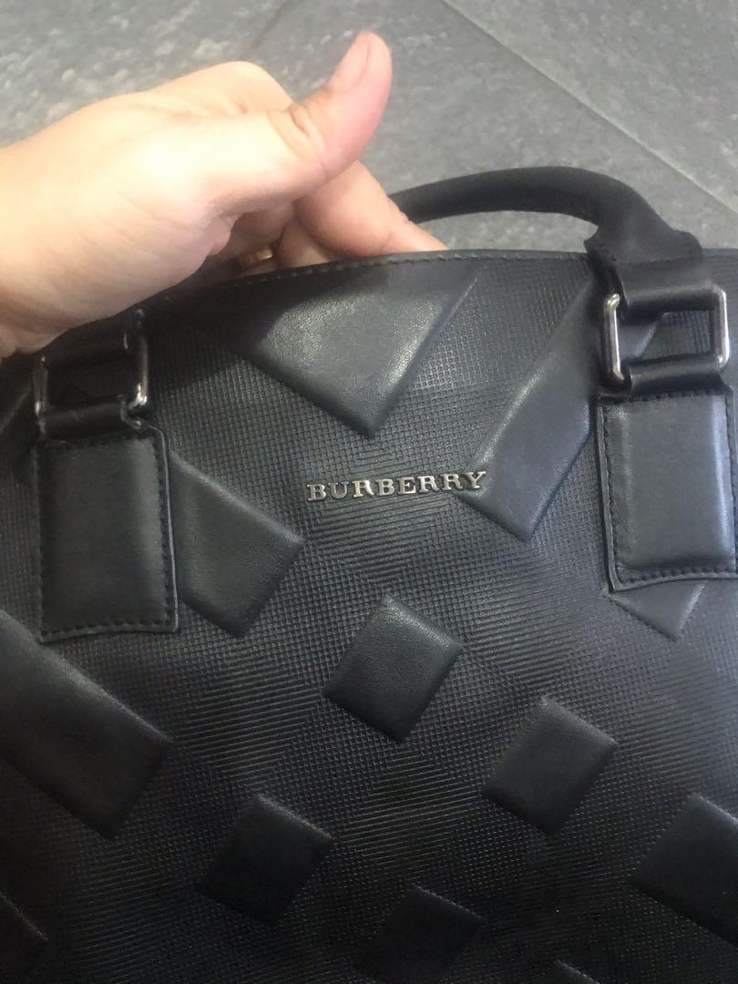 Burberry Laptop Bag Fully Leather, Luxury, Bags & Wallets on Carousell