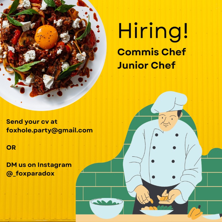 Cafe Hiring! Kitchen Staff Commis Chef / Junior Chef!, Jobs, Full