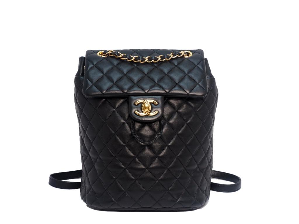 Chanel 27353923 Black Lambskin Timeless Urban Spirit Drawstring Backpack  Gold-Tone Hardware SKU: 42397/14, Luxury, Bags & Wallets on Carousell