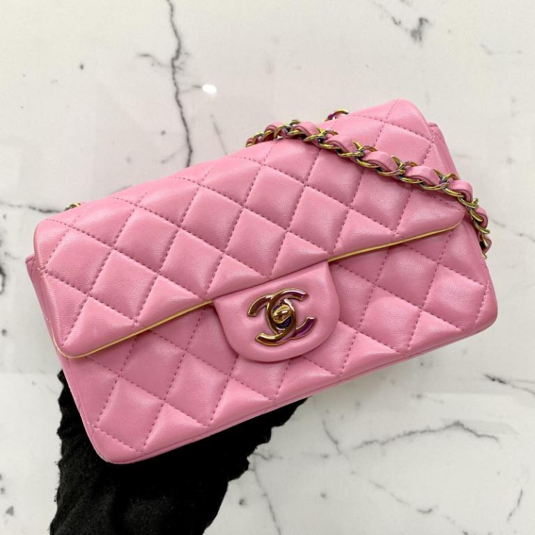 CHANEL LAMBSKIN PINK QUILTED MINI FLAP 20 SHOULDER BAG 227017024, Luxury,  Bags & Wallets on Carousell