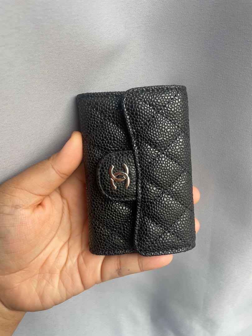 Chanel small wallet card holder caviar leather