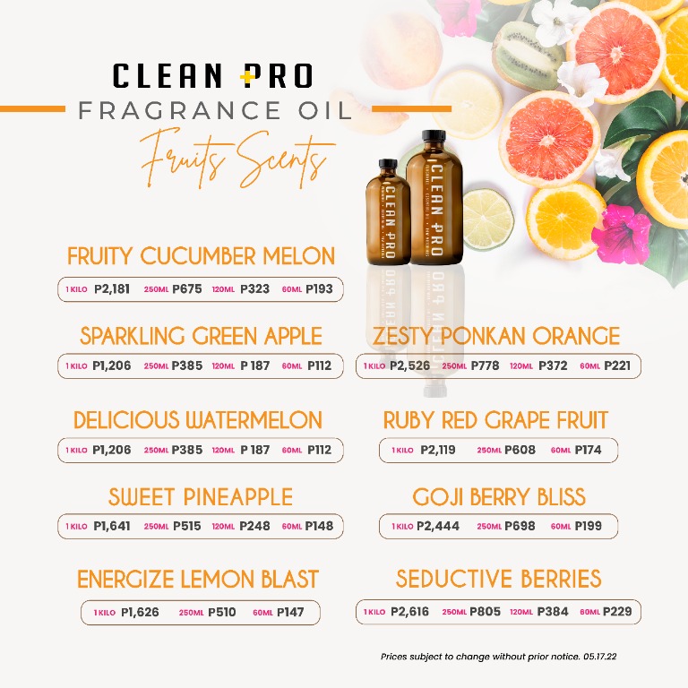 Clean Pro Fragrance Oil Fruit Scents, Furniture & Home Living, Home ...