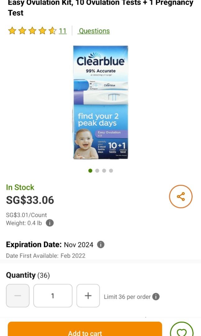Clearblue Easy Ovulation Kit, Babies & Kids, Maternity Care on Carousell