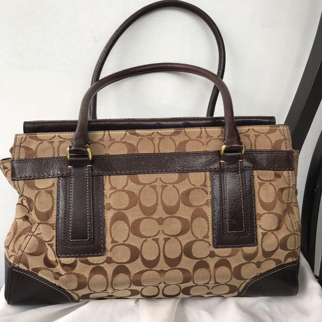 Coach signature turnlock tote sales