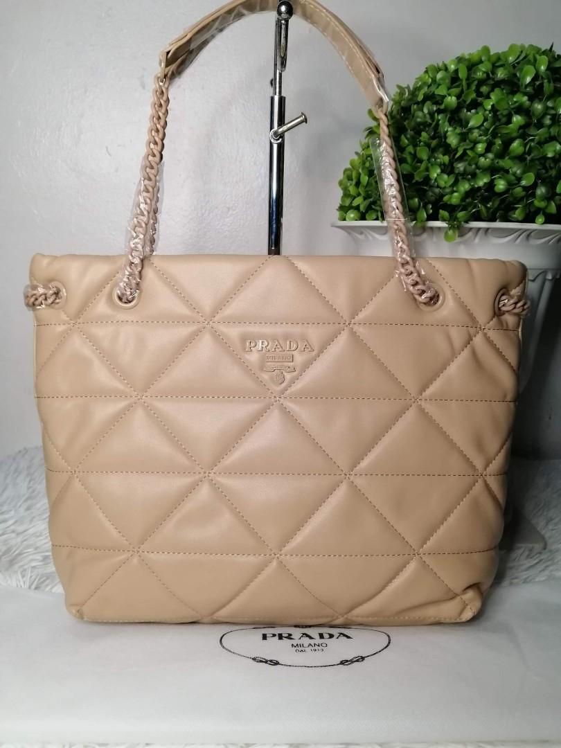 COD Prada Spectrum Tote Bag Beige Quilted Leather by TheFabSource