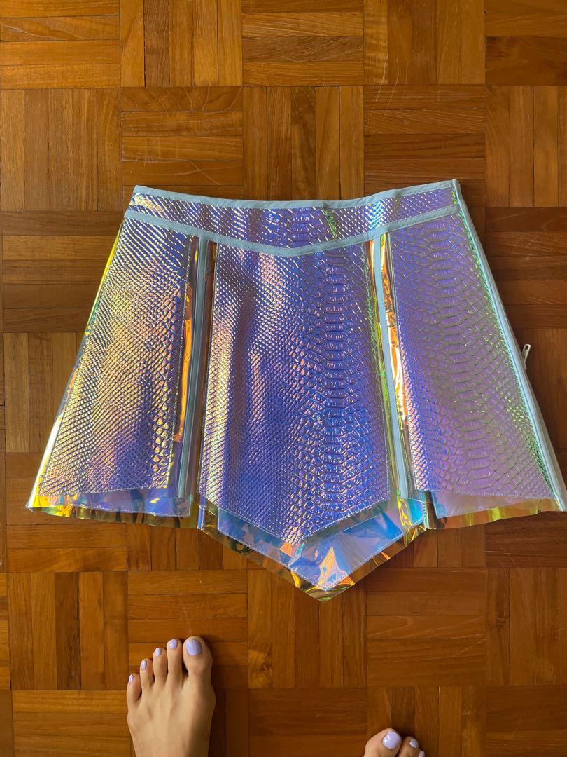Dollskill Opulent Empress Holographic Skirt Women s Fashion