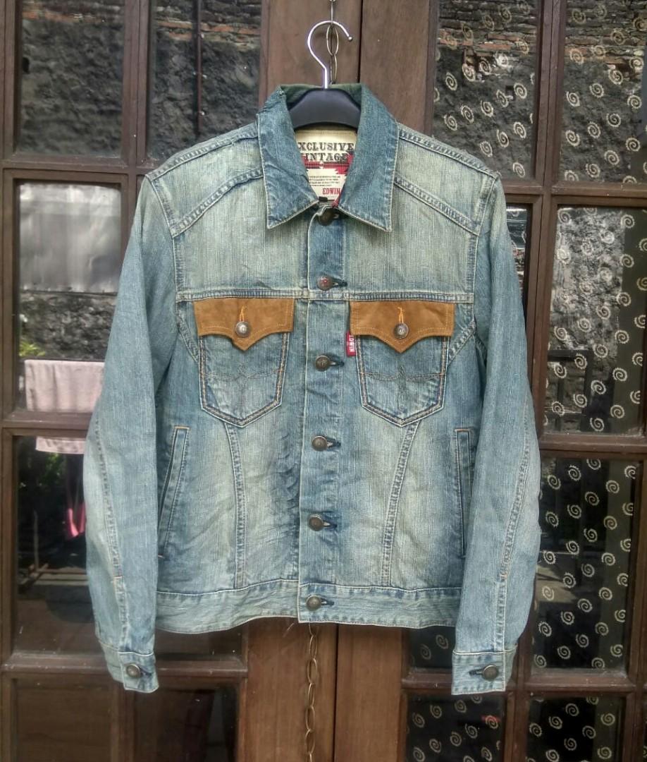 EDWIN denim Jacket Jeans Mens Medium 
