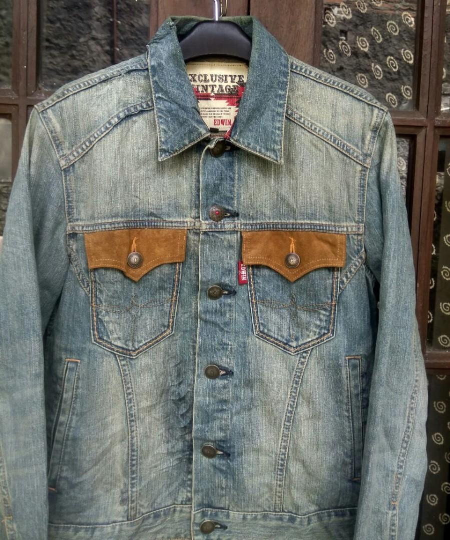 EDWIN denim Jacket Jeans Mens Medium 