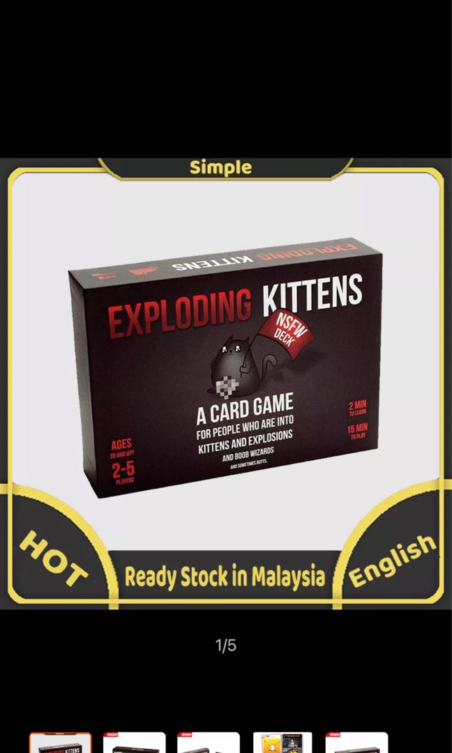 Exploding Kittens Card Game NSFW ADULTS ONLY New Sealed 