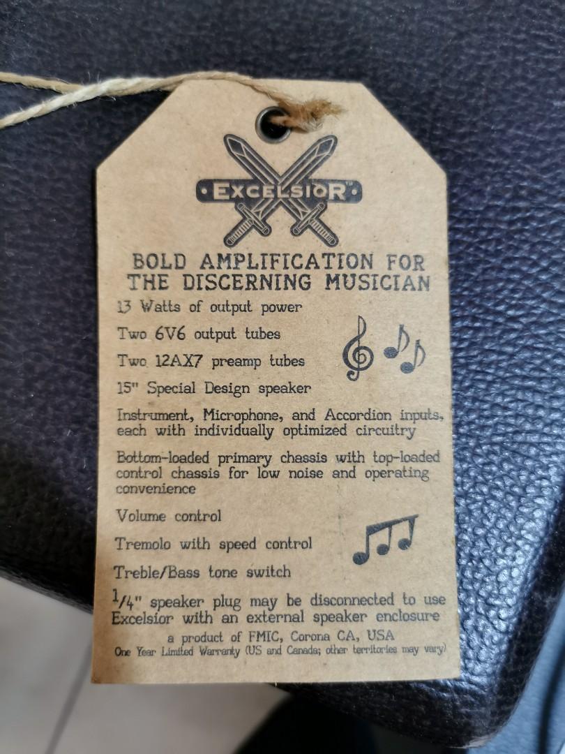 Fender Excelsior 13 watt Tube Amp, Hobbies & Toys, Music & Media